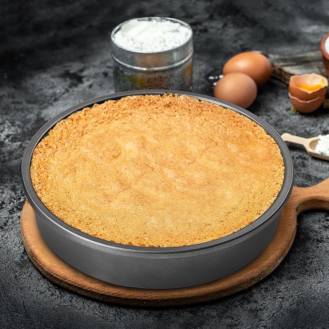 Tiawudi 9" Round Cake Pan Set of 2, 0.8mm Thick Heavy Duty Bakeware for Tiered & Layered Cakes, Nonstick Baking Pan with Diamond Texture for Even Heating, Cake Mold