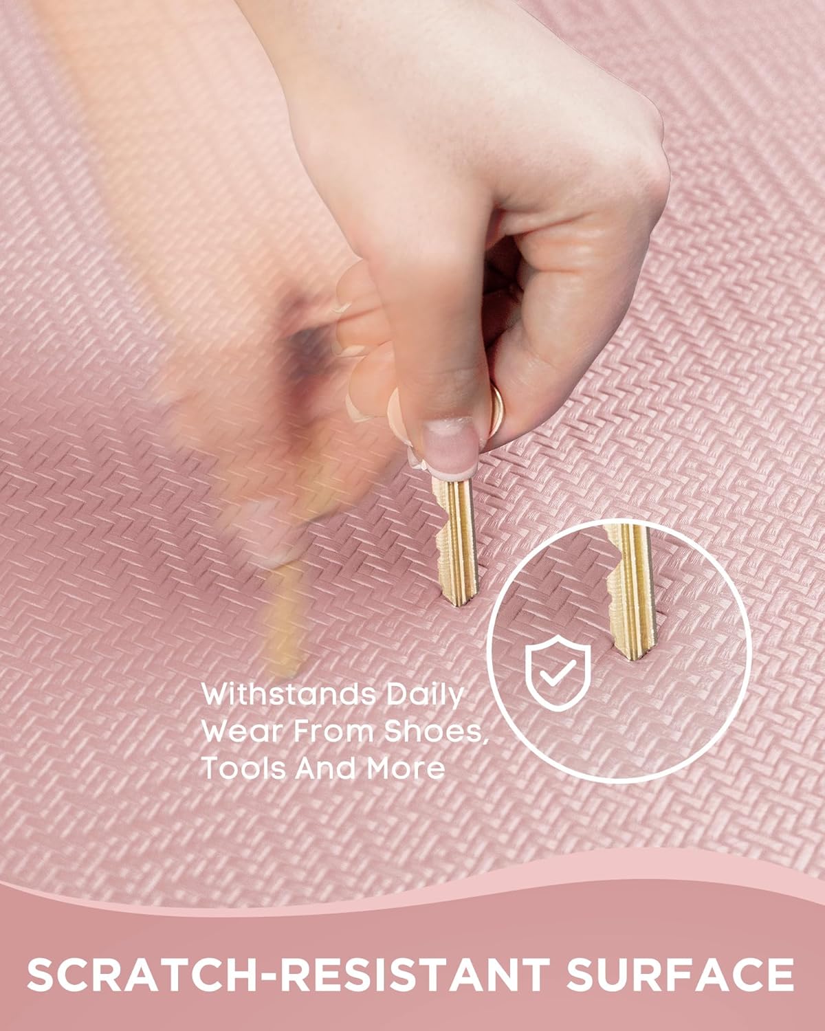 Ophanie Kitchen mats for Floor, 3/4 inch Thick, Kitchen Rugs, 20''x48'' Anti Fatigue Standing Cushioned Mat, Waterproof,Comfort Ergonomic mat for Office, Home, Sink, Pink Non-Slip Bottom