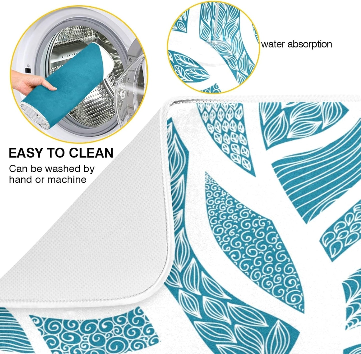Beautiful Winter Tree Dish Drying Mats 16 x 18 Inch Super Absorbent Microfiber Dish Drainer Rack Mats Soft Heat Resistant Drying Protector Pad for Kitchen Counter Sinks Dining Table