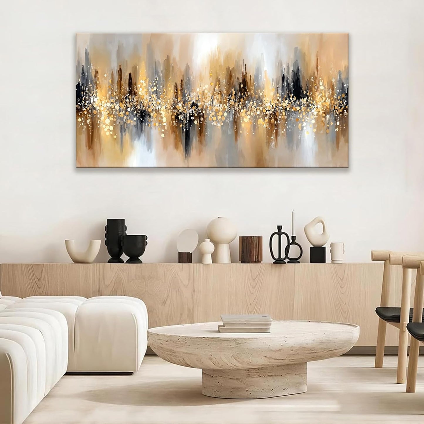 Tsomzxng Canvas Art Wall Decor Gold Abstract Wall Art For Living Room Modern Abstract Art Painting Gold Wall Art Prints Pictures For Bedroom Hotel Home Decoration 24 X 48 Inch