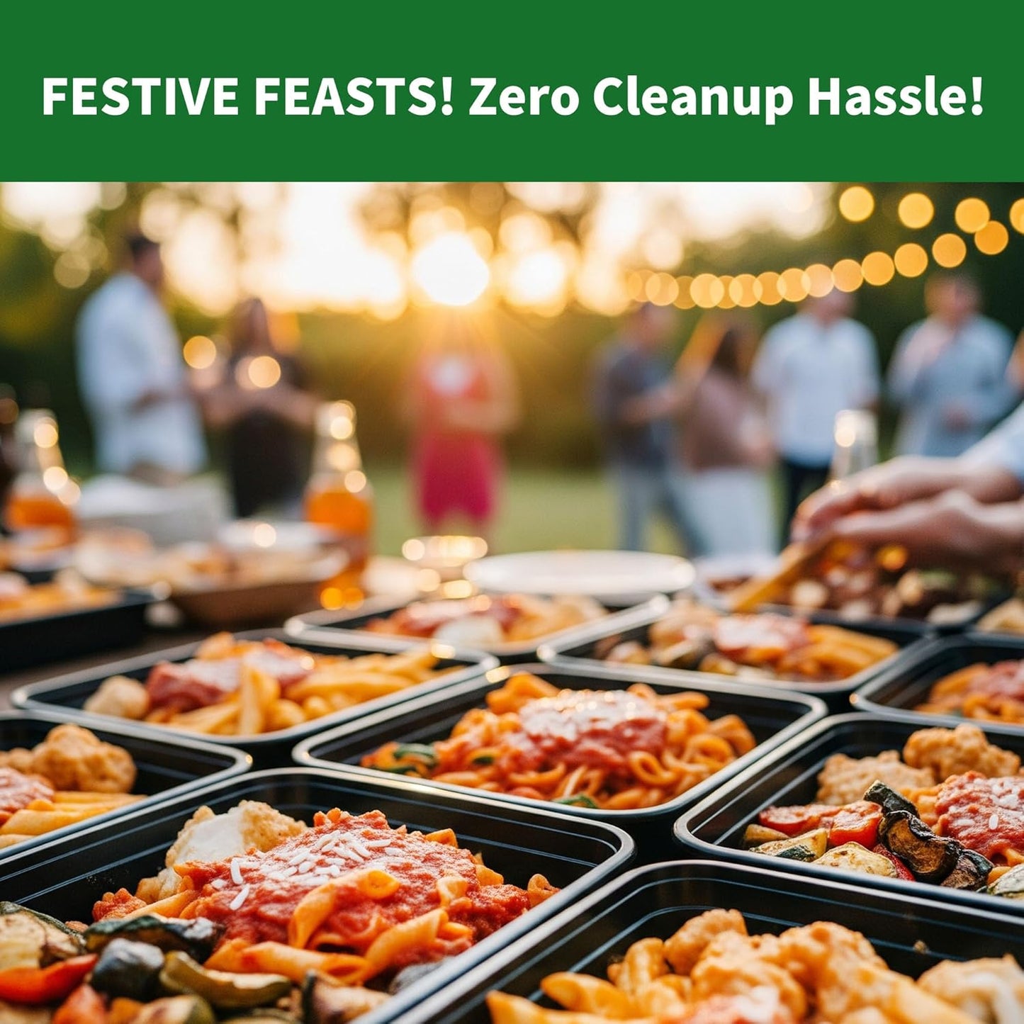 Meal Prep Containers, 50 Pack 24oz (100-Piece) Disposable Take Out Food Storage Containers with Leakproof Lids, Reusable Plastic To Go Lunch Boxes, BPA Free, Microwave/Dishwasher/Freezer Safe