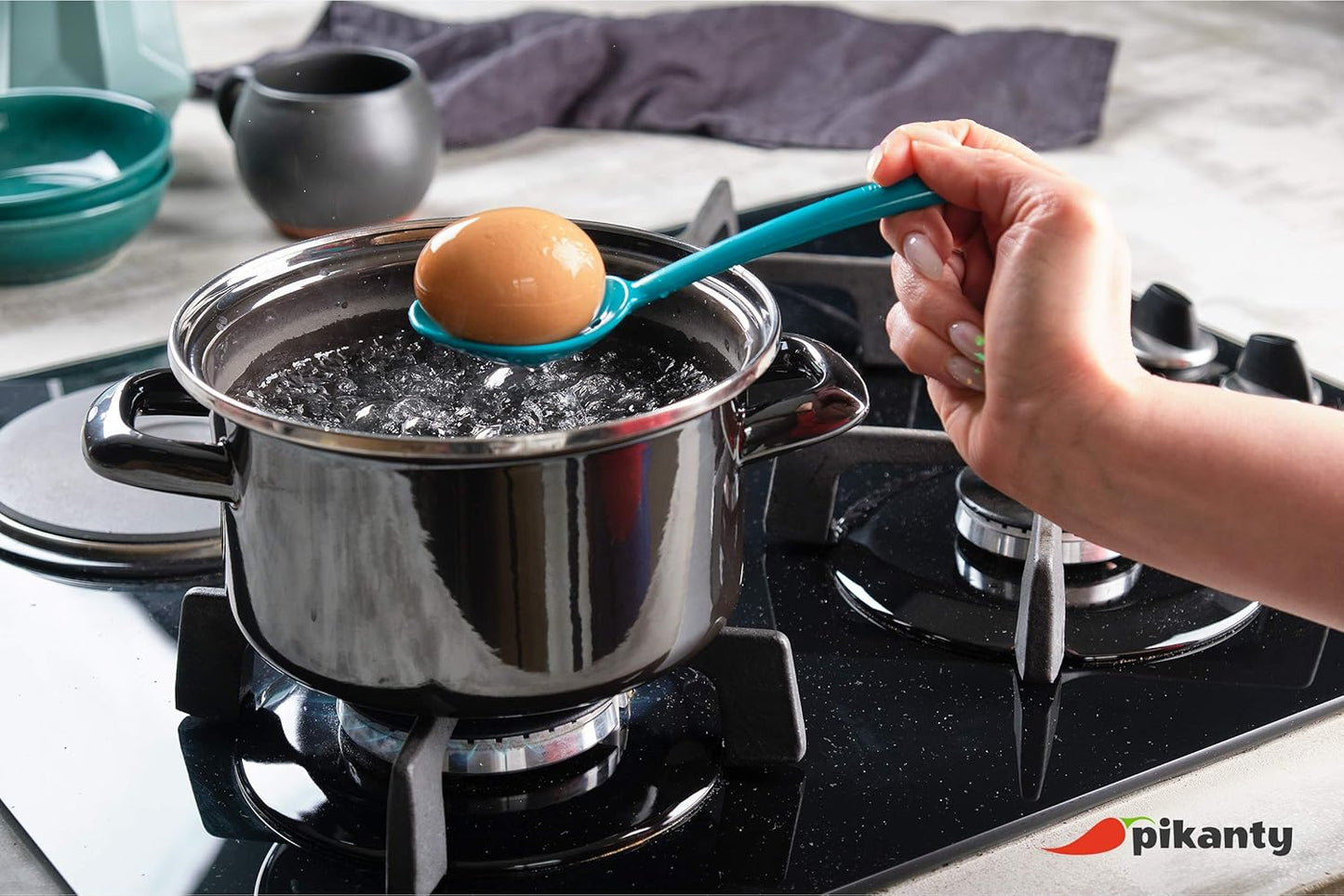 Pikanty - Small 7-Inch Slotted Serving Spoons (Pack of 4) - Perfect for Olives, Pickles & Condiments | Sturdy & Versatile | Made in USA