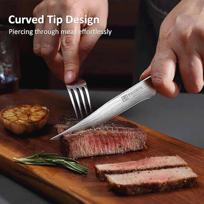 PAUDIN Utility Knife 5 Inch Kitchen Knife, Ultra Sharp High Carbon Stainless Steel Small Chef Knife with Sheath, Kitchen Utility Knife with Ergonomic Pakkawood Handle