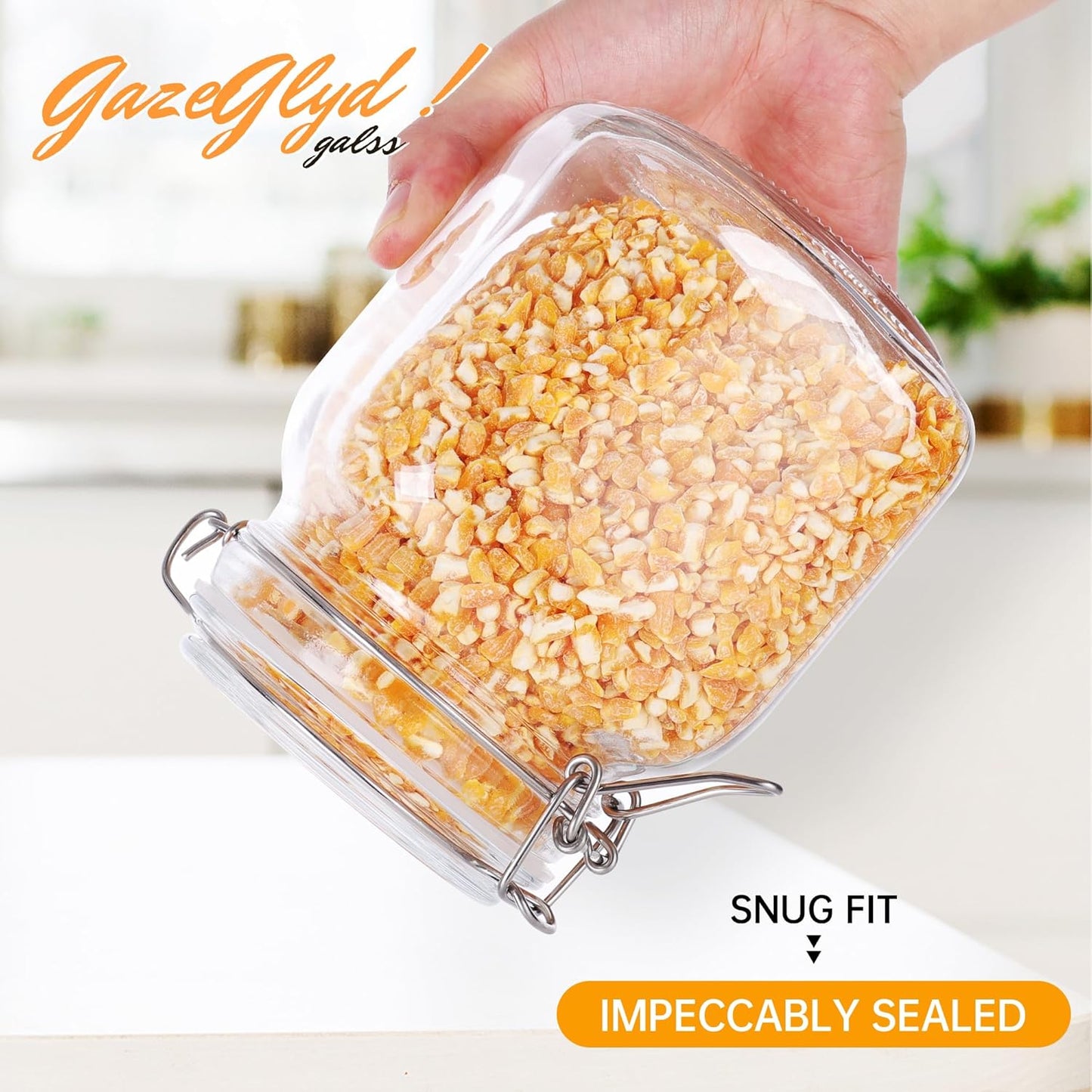 Mason Jars, 3 Pcs 34oz 1000ml Glass Food Storage Containers with Airtight Lids, Flour Sugar Storage Containers Sets for the Kitchen, With Metal Food Tongs & Measuring Cups & Sorting Labels