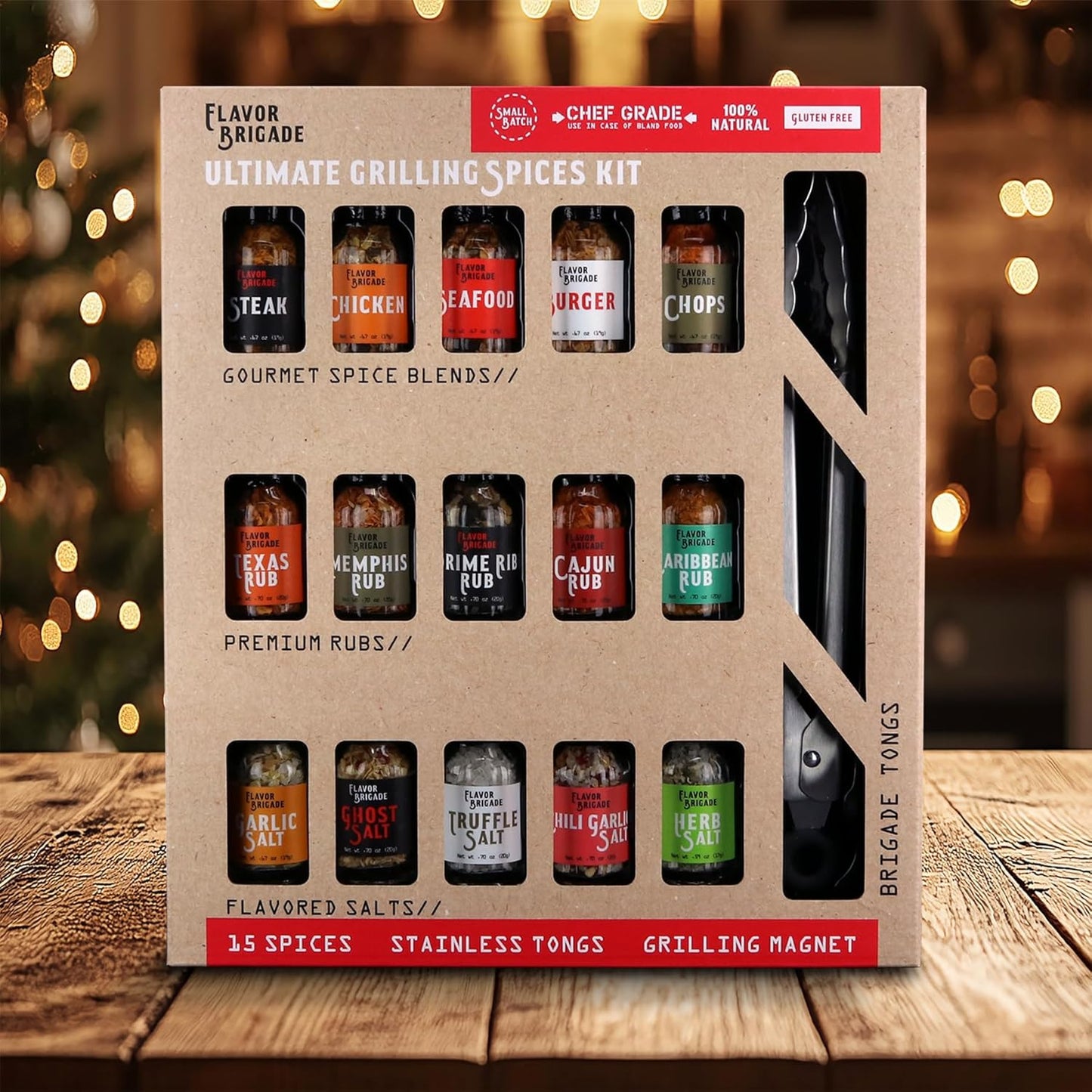 Ultimate Grilling Gift for Men - BBQ Accessories - Gourmet Spice Blends & Seasonings, Tongs, BBQ Magnet, Meat Rubs, Unique Gift for Guys, Dad, Son, Brother, Father in Law, Cooking Chefs, 17 Piece Set