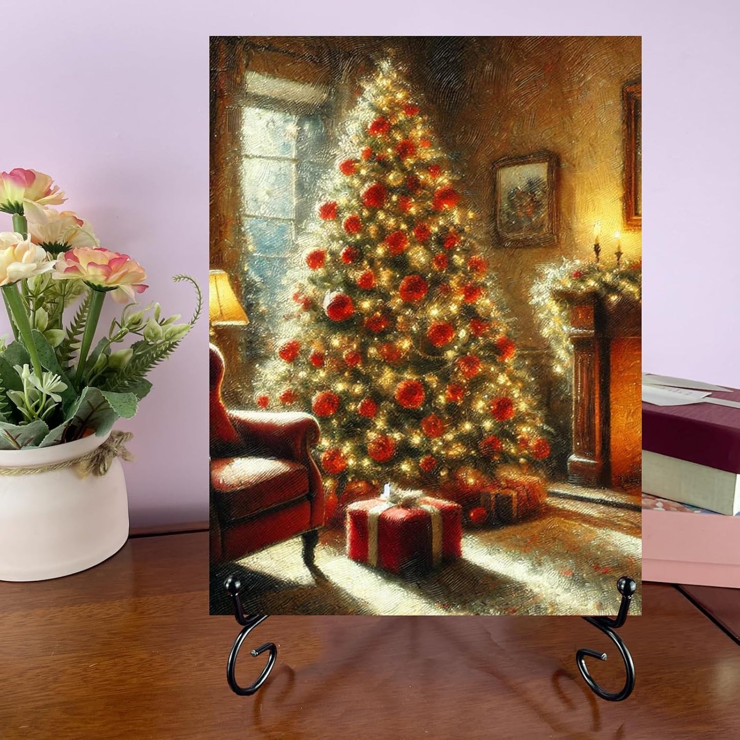 2PCS Premium Black Iron Plate Stands for Display 12 Inch, Decorative Solid Metal Plate Holders for Displaying, Mini Easel, Frame, Book, Card, Plaque, Bowl, Picture Stands for Display