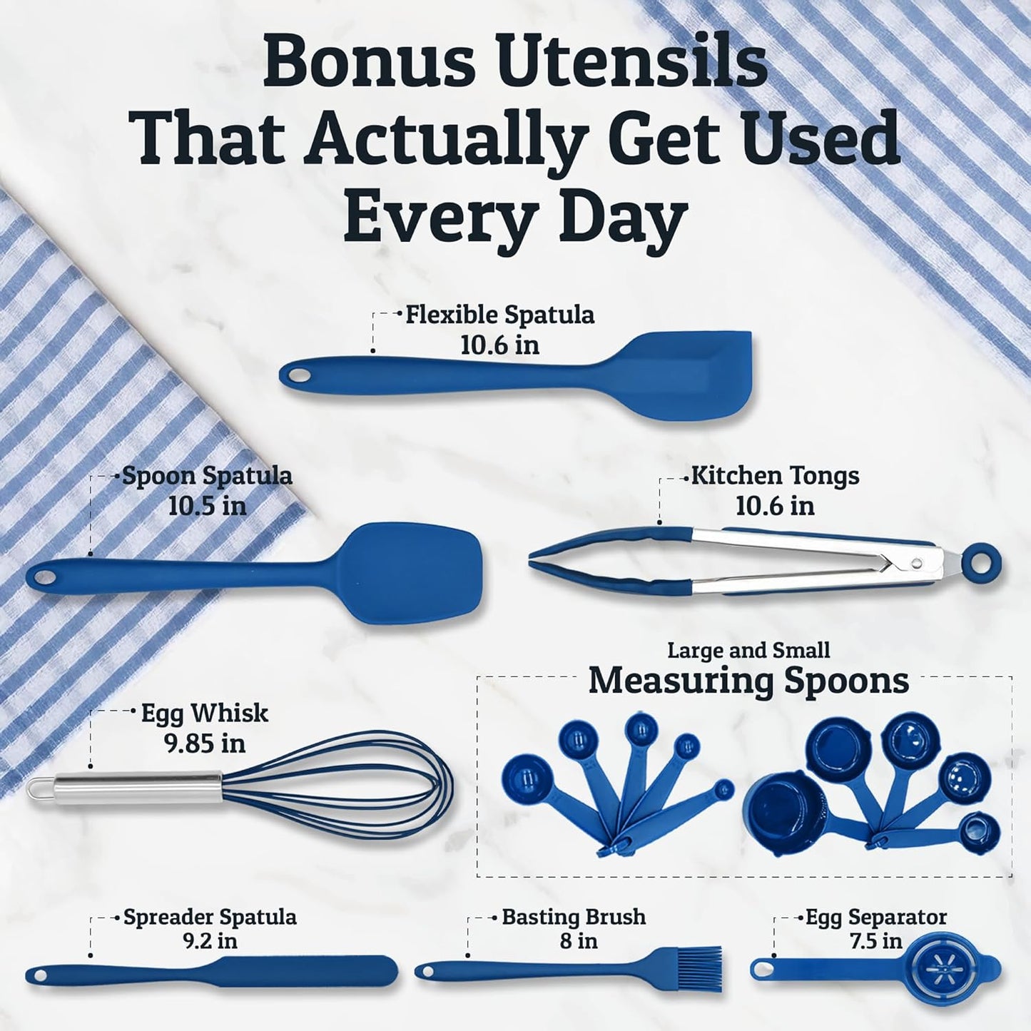 Priority Chef Stainless Steel Mixing Bowls with Lids Set, Metal Nesting Bowls with Airtight Lids, Graters, Non-Slip Base & Measurement Marks, Includes Utensil Set for Prep, Baking & Storage, Blue