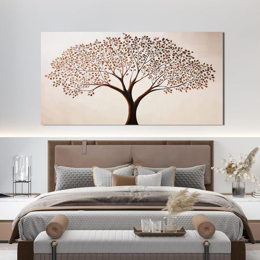 Canvas Art Wall Decor Modern Tree of Life Wall Art Prints Minimalist Botanical Wall Art Decorations Large Wall Art for Living Room Browm Artwork for Walls Bedroom Office Decor Aesthetic 24" X 48"