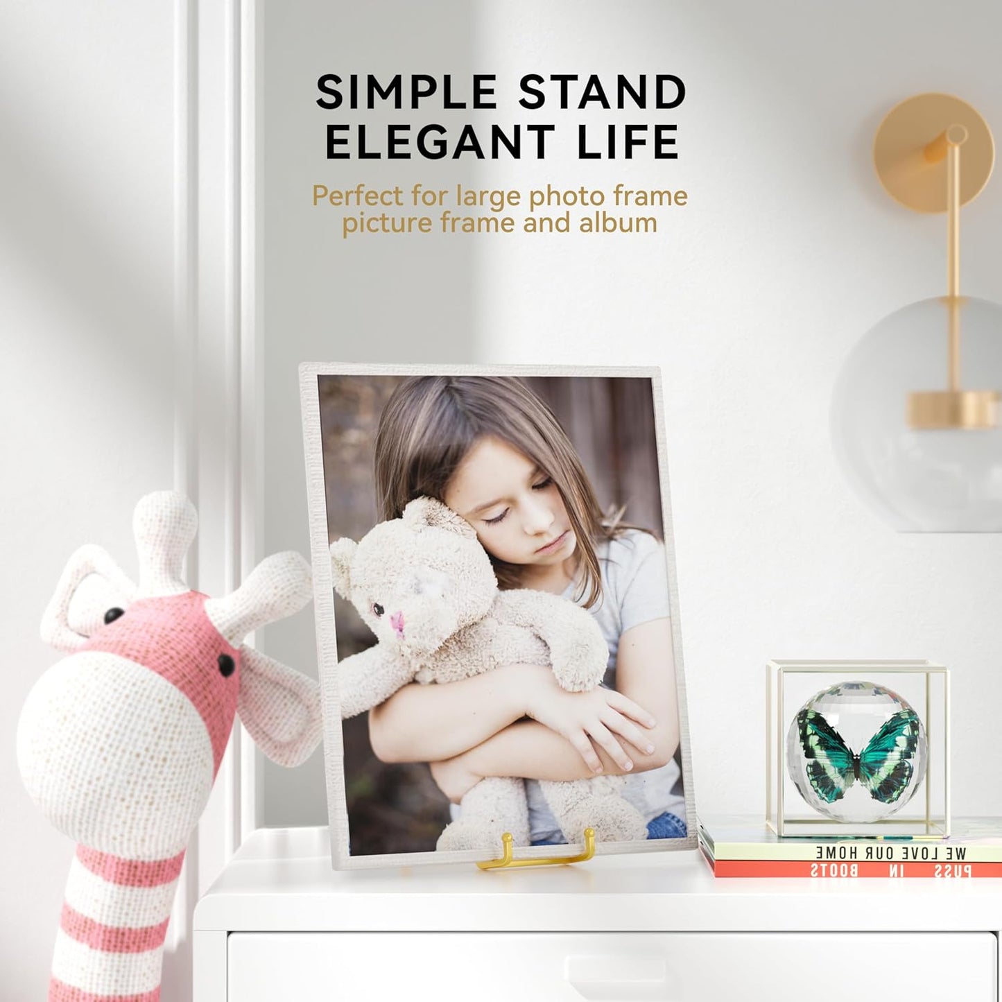 Plate Stands for Display 12 Inch Heavy Duty - Metal Picture Frame Easel Stands for Large Plates, Books, Platters, Plaques, Decor (Gold 2 Pack)