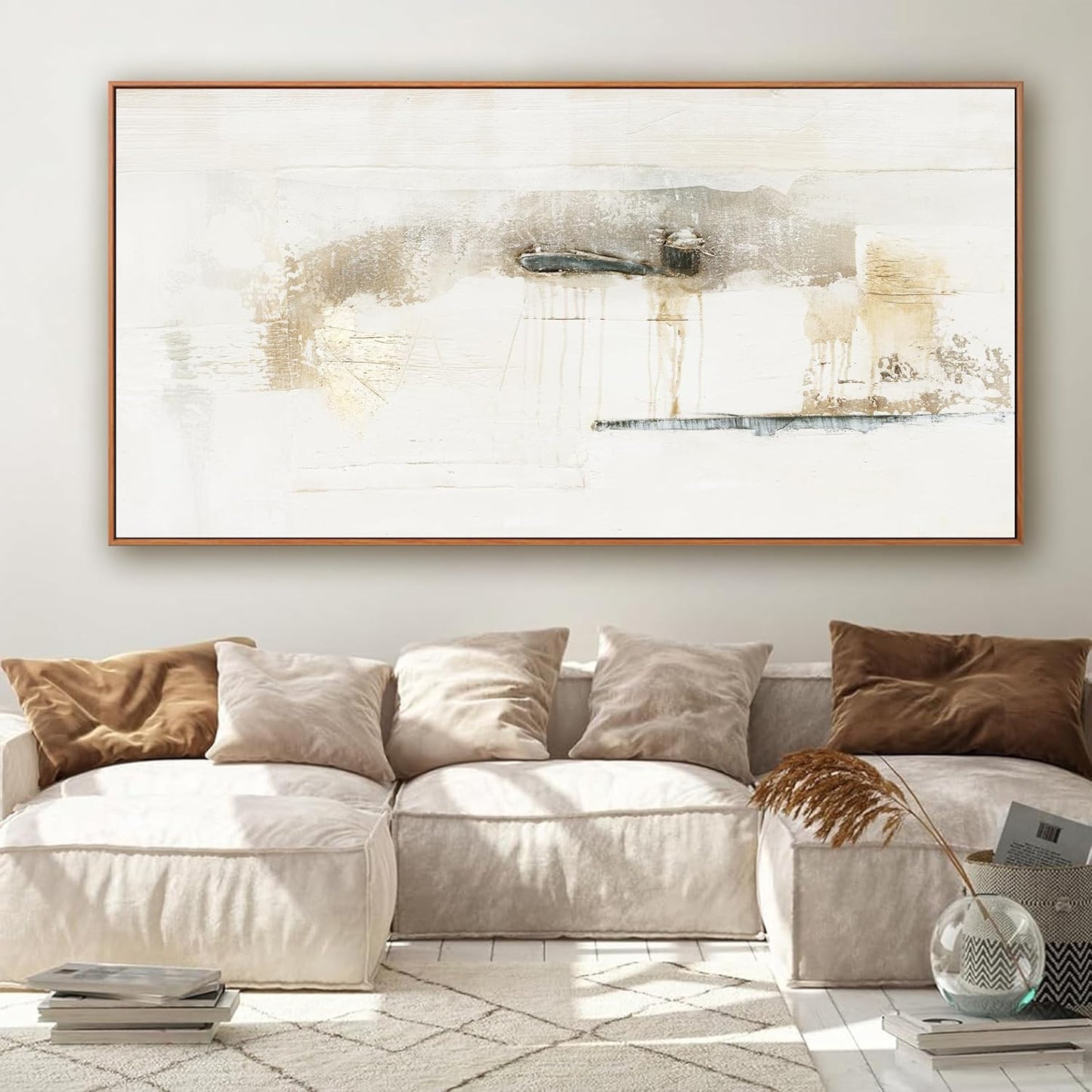 Abstract Wall Art Decor Modern Wall Canvas Decorations Framed Maximalist Home Decor Wall Art Prints Multicolor Minimalist Graffiti Large Artwork for Living Room Wall Bedroom Kitchen Office Decor 29"×58"