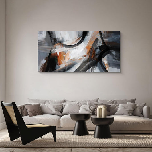 KLAKLA Large Wall Art - Abstract Canvas Wall Decor Modern Print Picture Artwork for Living Room Office Bedroom Home Decor - 48x24 Inches