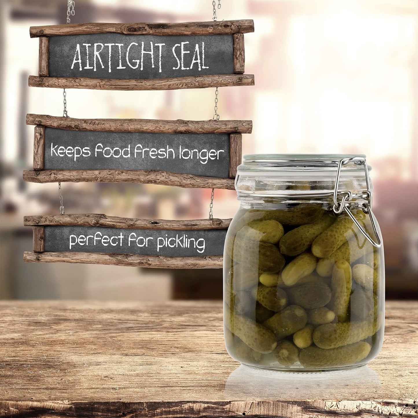 Galashield Glass Jars with Lids Food Storage Jars with Airtight Lids Leak Proof Glass Canisters Kitchen Jars [32 oz]