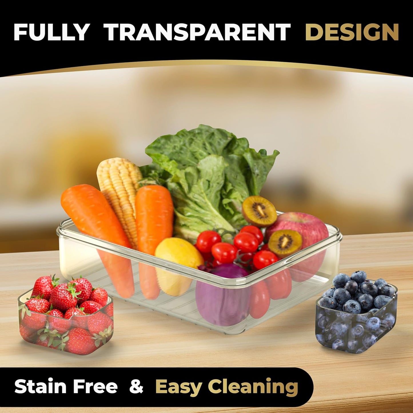 LEVANI Snack Box Container – (8) Clear & Stain Free Compartments, Extra Strong Handle - (2) Ice Packs to Preserve Freshness, Divided Serving Tray w/Lid, Transparent Storage Organizer, Snackle Boxes