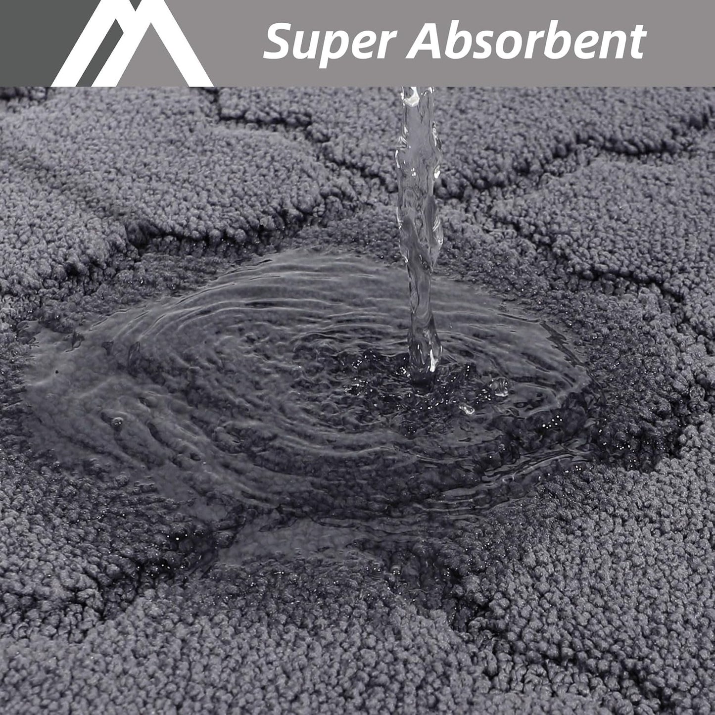 COSY HOMEER Soft Kitchen Rugs [2 PCS] for in Front of Sink Super Absorbent Kitchen Floor Mats and Mats 20x30 Inch/20X48 Non-Skid Kitchen Mat Standing Mat Washable,Polyester,Dark Grey