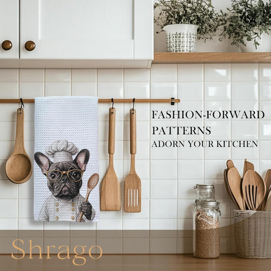 Funny French Bulldog Dog Kitchen Towels, French Bulldog Gifts for Women Dish Tea Towels for Kitchen, Dog Lovers Mom Dad Owner Gifts Decorative Hand Towels, 16x24 Inch