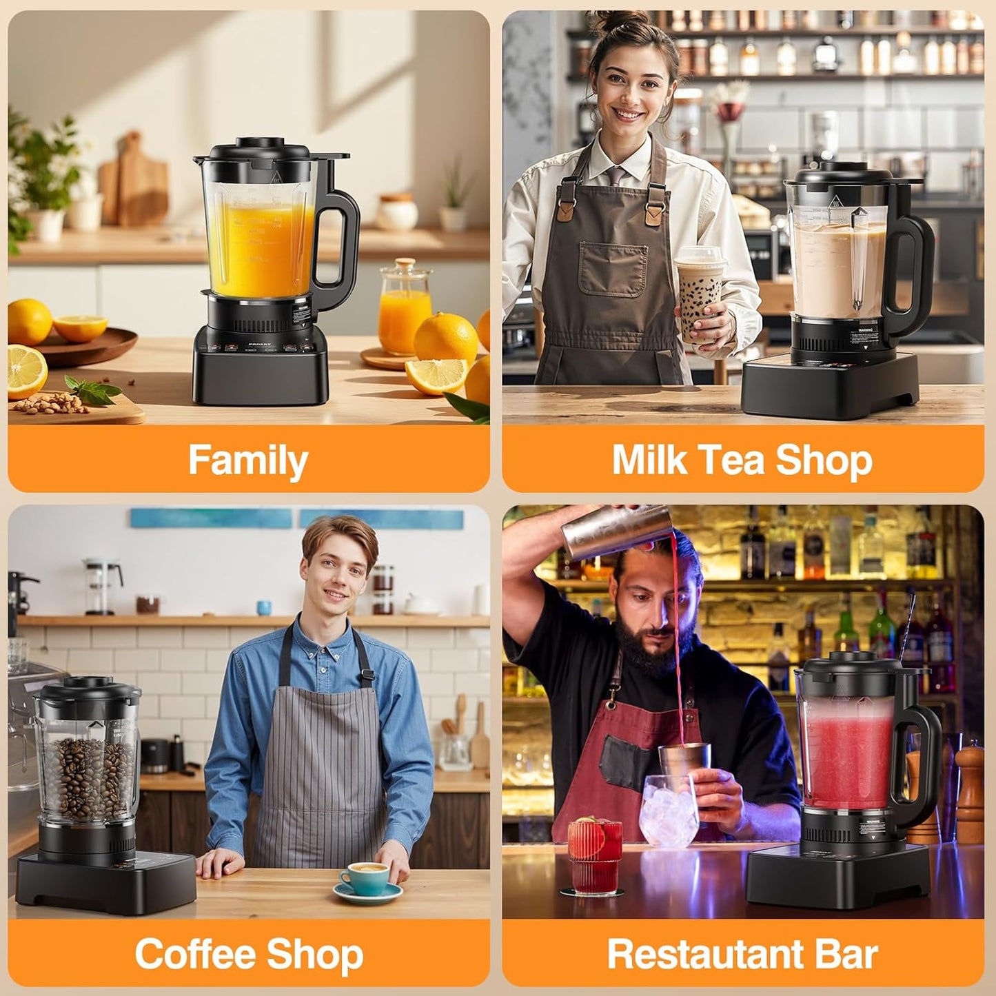 Blenders for Kitchen with Glass Jar, PRASKY 1500W Professional Heating Blender 55oz, 25000 RPM High Speed Protein Shake, Smoothies Blender Keep Warm, Auto Clean for Food Soups Sauces