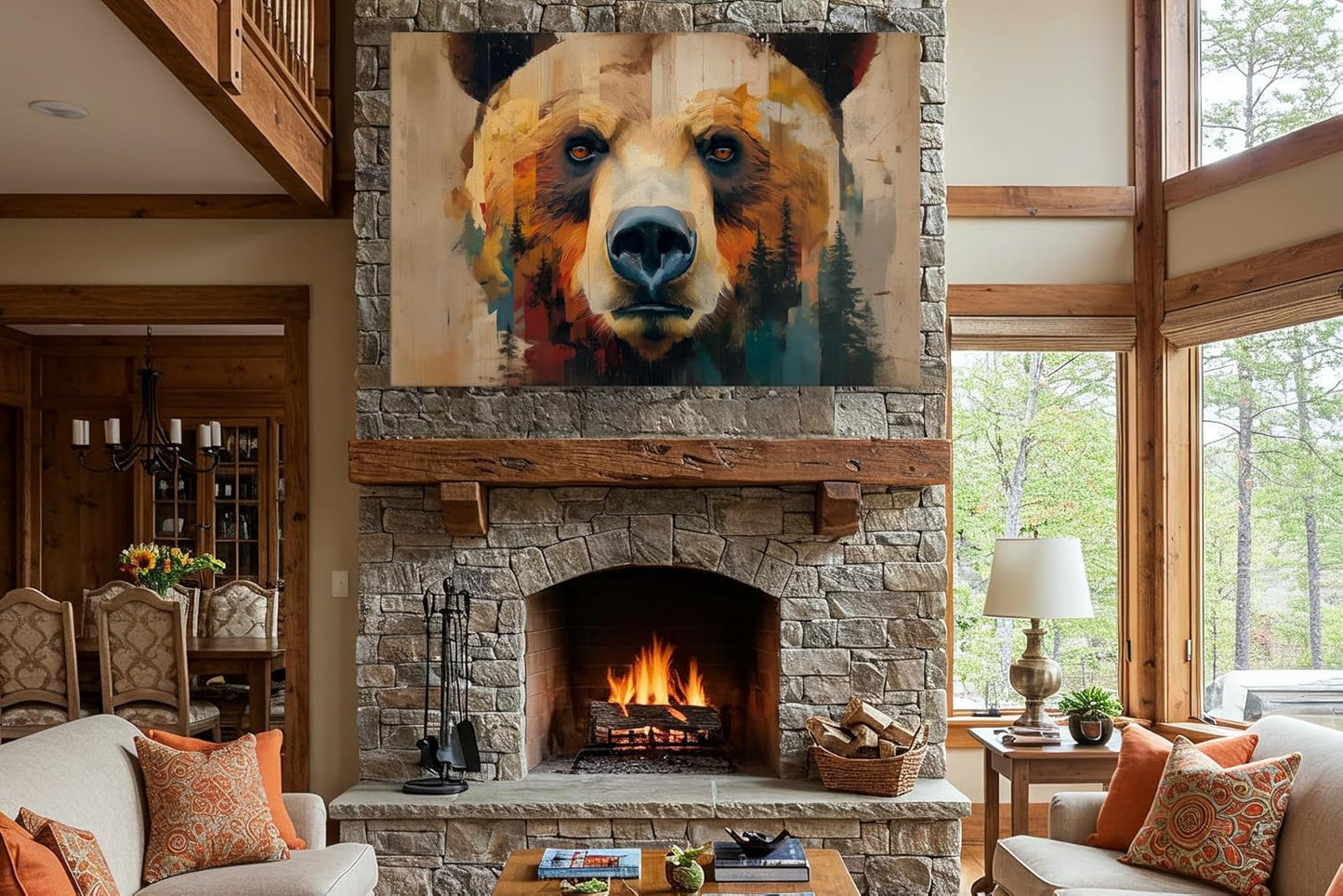 Wildlife Canvas Prints - Wild Animals Home Decor - Medium, Large, and Extra Large Wall Art for Living Room, Bathroom, Kitchen (The Forest Spirit, 39L" x 59W")
