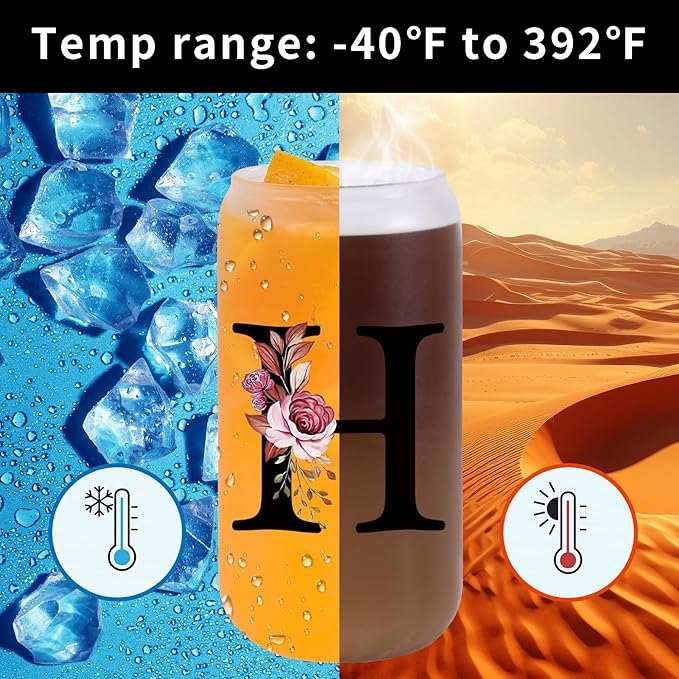 Monogrammed Glass Drinking Cup With Lid Straw Brides Gifts for Her Wedding Day Bridal Shower Bachelorette Party Engaged Engagement Cute Personalized Unique Cool Special Customized Best Present,H