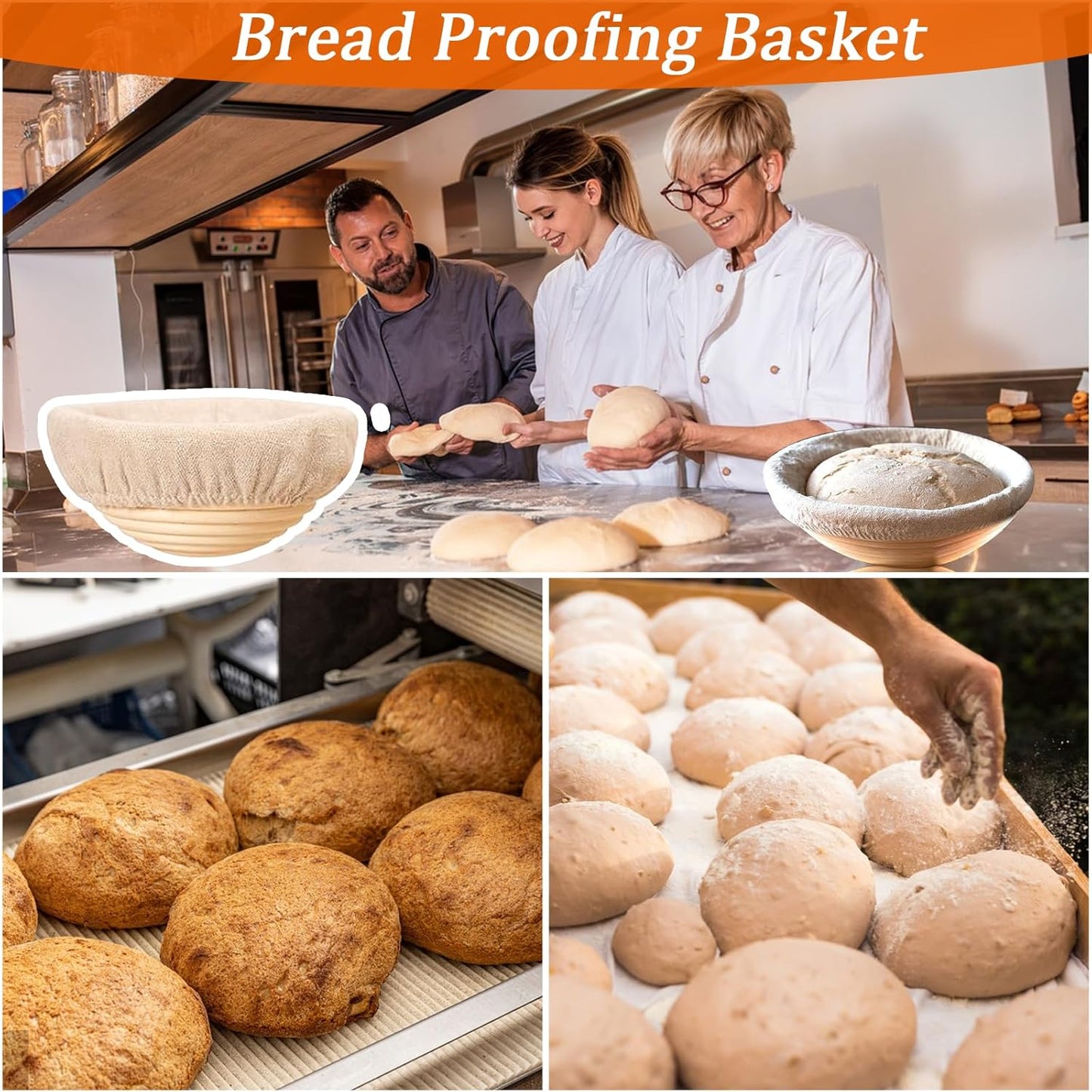 5 inch Round Mini Banneton Bread Proofing Basket Sourdough Bread Baking Supplies Set of 10 Sourdough Starter Kit Baking Gifts