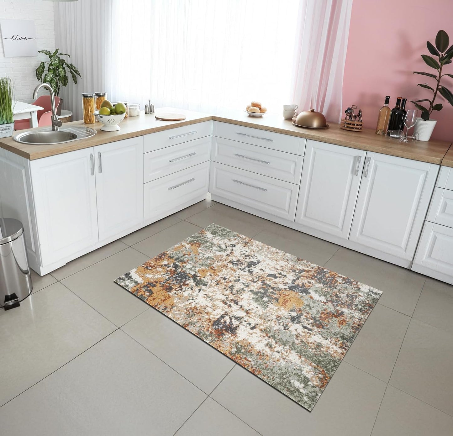 Keen Home Design Area Rugs - 3x5 Non-Shedding, Abstract Rugs for Kitchen, Living Room, Bedroom, Dining Room, Entryway - Size: 3' x 5', Multi