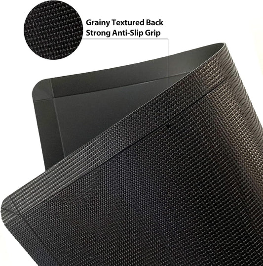 WK Flexible Plastic Cutting Boards Mats with Lip, Foldable Cutting Board for Kitchen Set of 3, Black Cutting Boards for Meat, Nonslip Cutting Mats Sheets, BPA Free, Dishwasher Safe