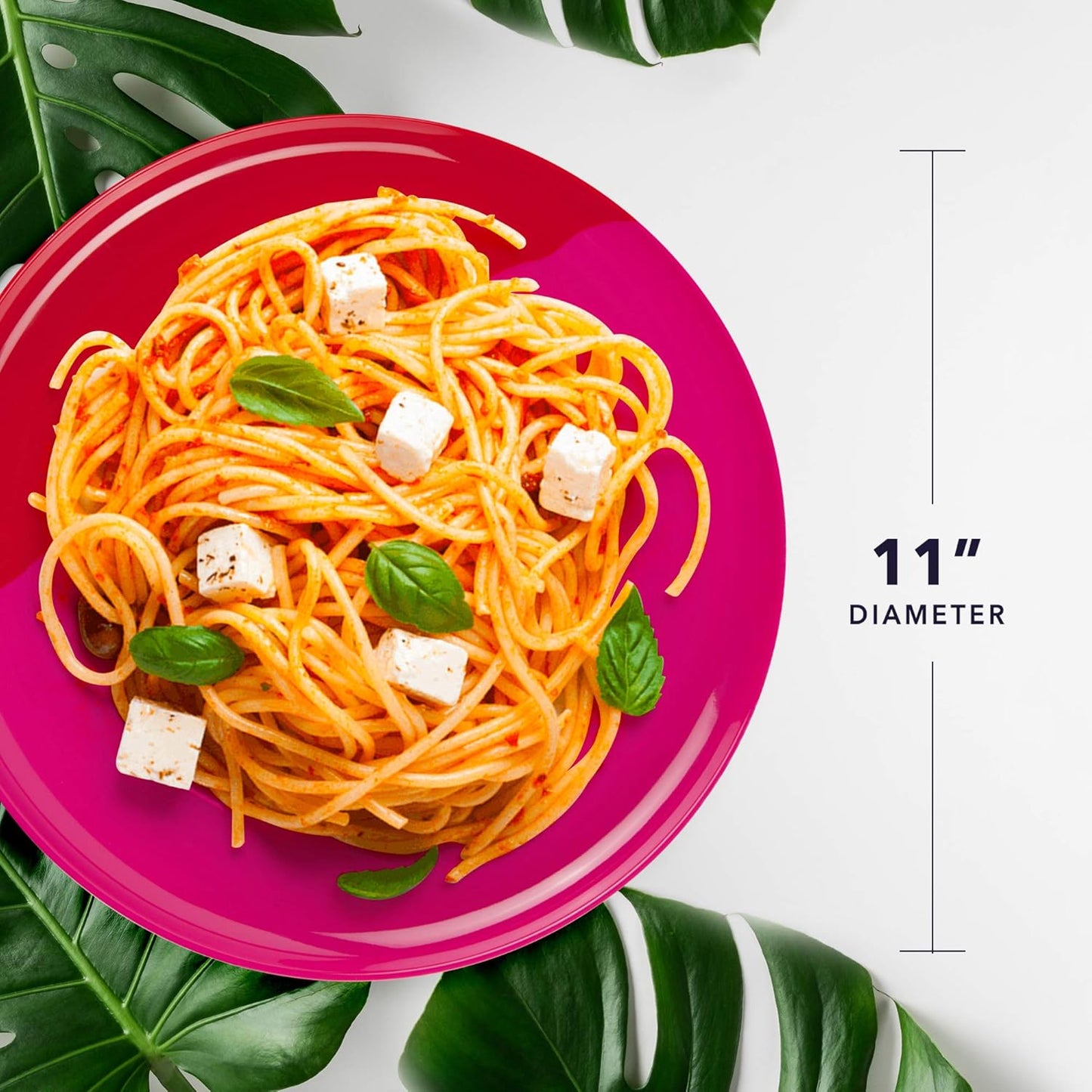 Melamine Dinner Plates | Durable Unbreakable Melamine Plate | Shatter-Proof and Chip-Resistant | Dishwasher Safe, BPA Free | Lightweight Dinnerware Set of 4 | Perfect for Parties, Picnics, BBQ | 11 In