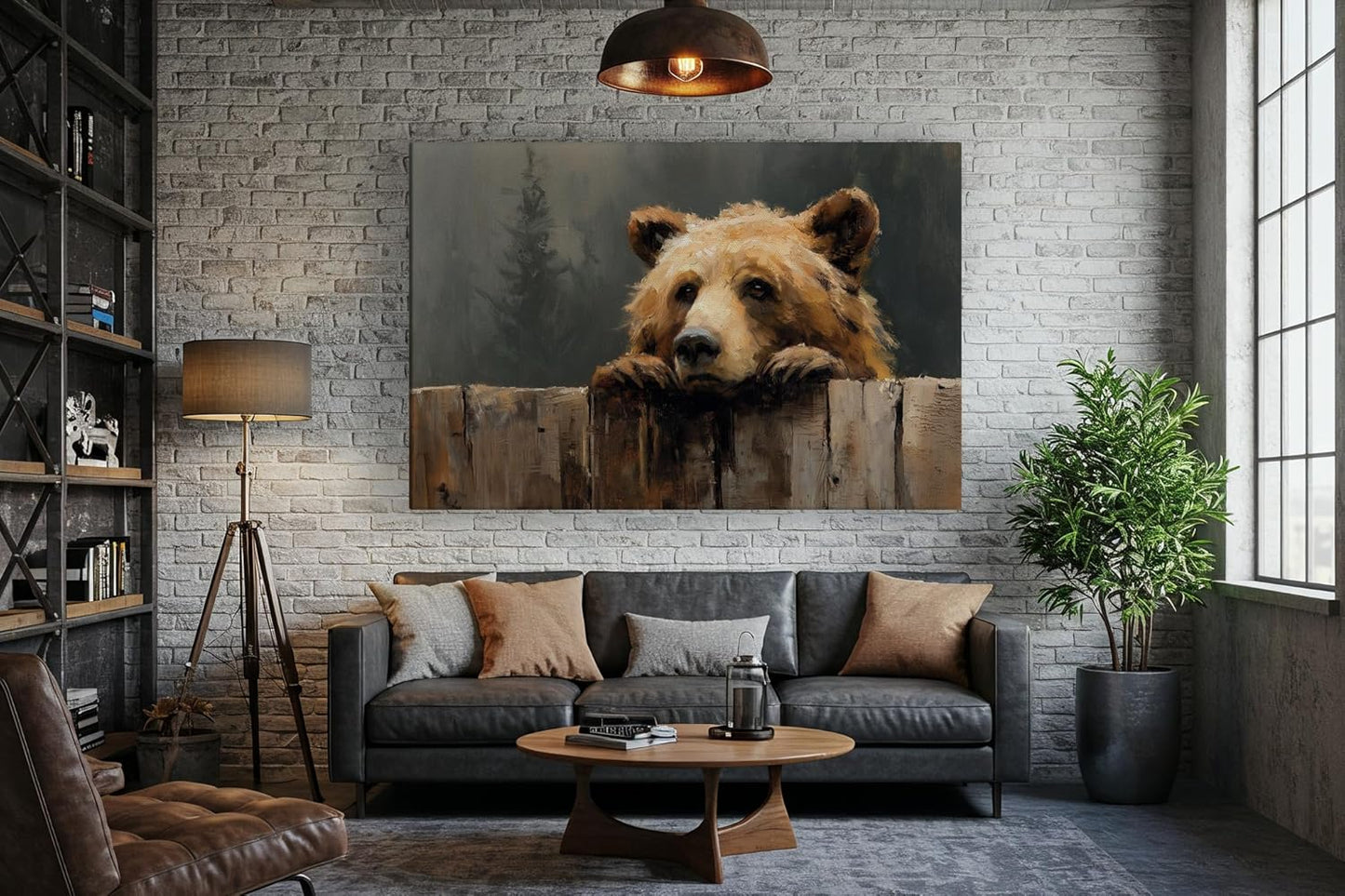 Wildlife Canvas Prints - Wild Animals Home Decor - Medium, Large, and Extra Large Wall Art for Living Room, Bathroom, Kitchen (Over the Fence, 20L" x 30W")