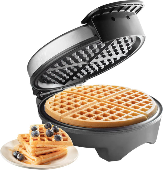 Waffle Maker by Cucina Pro- Griddle Makes 7 Inch Thin, American Style Waffles for Holiday Breakfast- NonStick Waffler Iron w Adjustable Temperature Control, Easy to Use Kitchen Essential, Xmas Gift