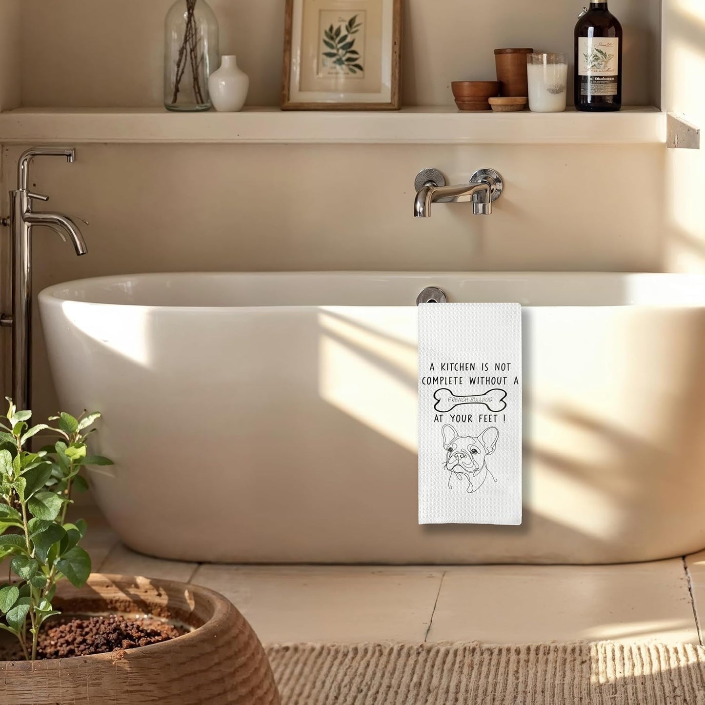 French Bulldog Kitchen Towels, Ideal for Dog Lovers & Kitchen Decor, Great Gift for French Bulldog Owners, 16 x 24 Inches