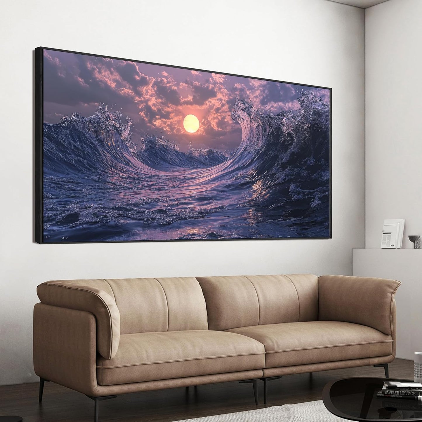 Canvas Wall Art Decor Large Framed Wall Art Prints Wall Art Pictures for Living Room Artwork for Walls Canvas Modern Art Wall Decor Coastal Landscap Wall Art Decorations Bedroom Office Decor 29" X 58"