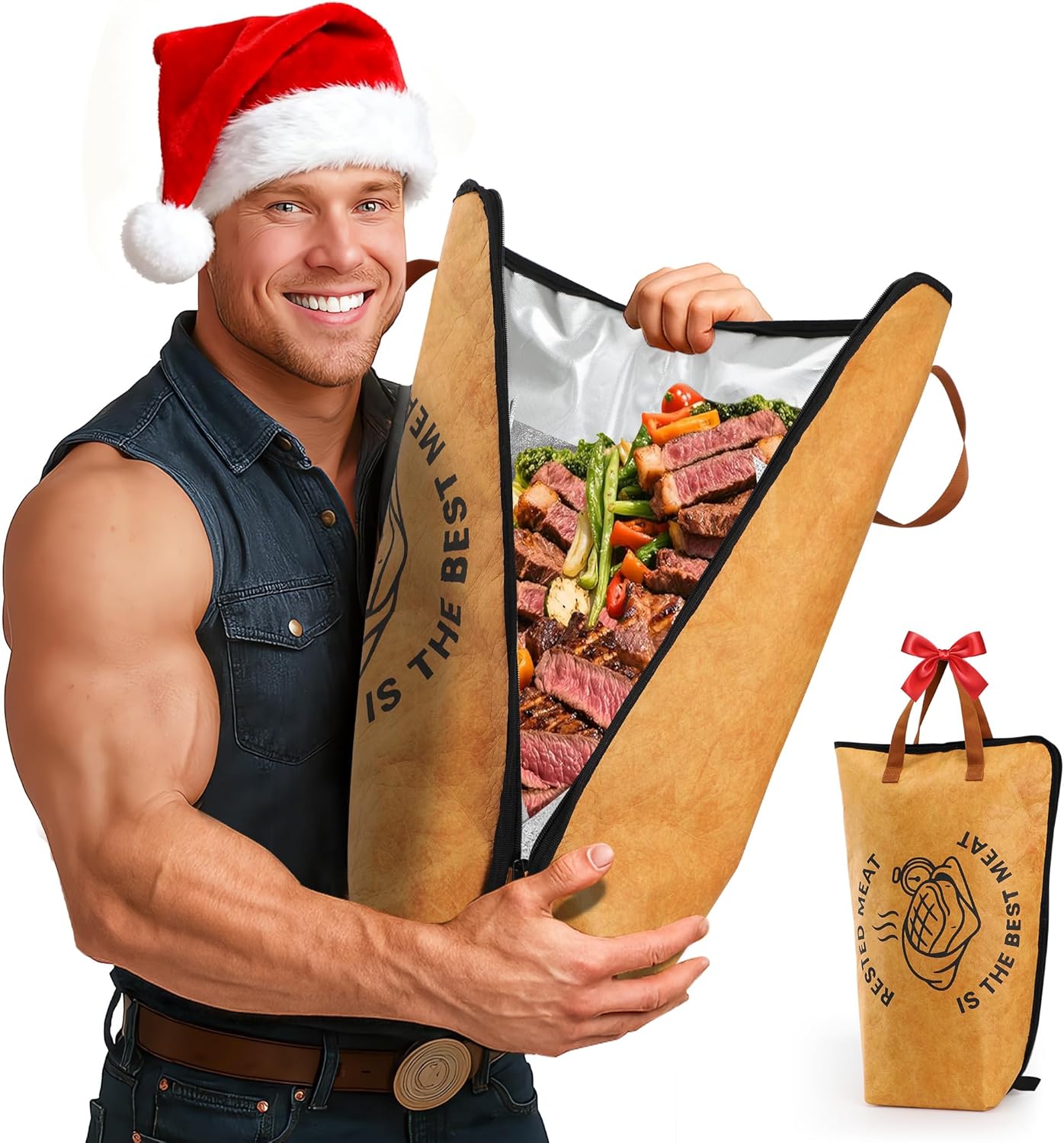 Bonviee 21" BBQ Blanket for Resting Meat, Reusable Smoker Insulated Bag with Wide Mouth for Brisket, Pork Shoulder, Turkey, Beef & Large Roasts, Keeps Meat Warm & Juicy (21in, 1PCS)