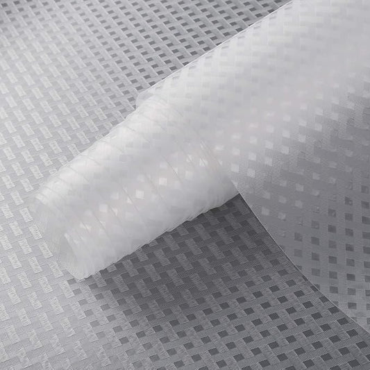 HooTown Refrigerator, Fridge, Freezer Shelf Liner and Drawer Mats 17.5 Inch Wide x 78.7 Inch Long, Non Slip EVA Plastic Washable Waterproof Pads for Kitchen Cabinet, Pantry Closet, Cupboard, Clear