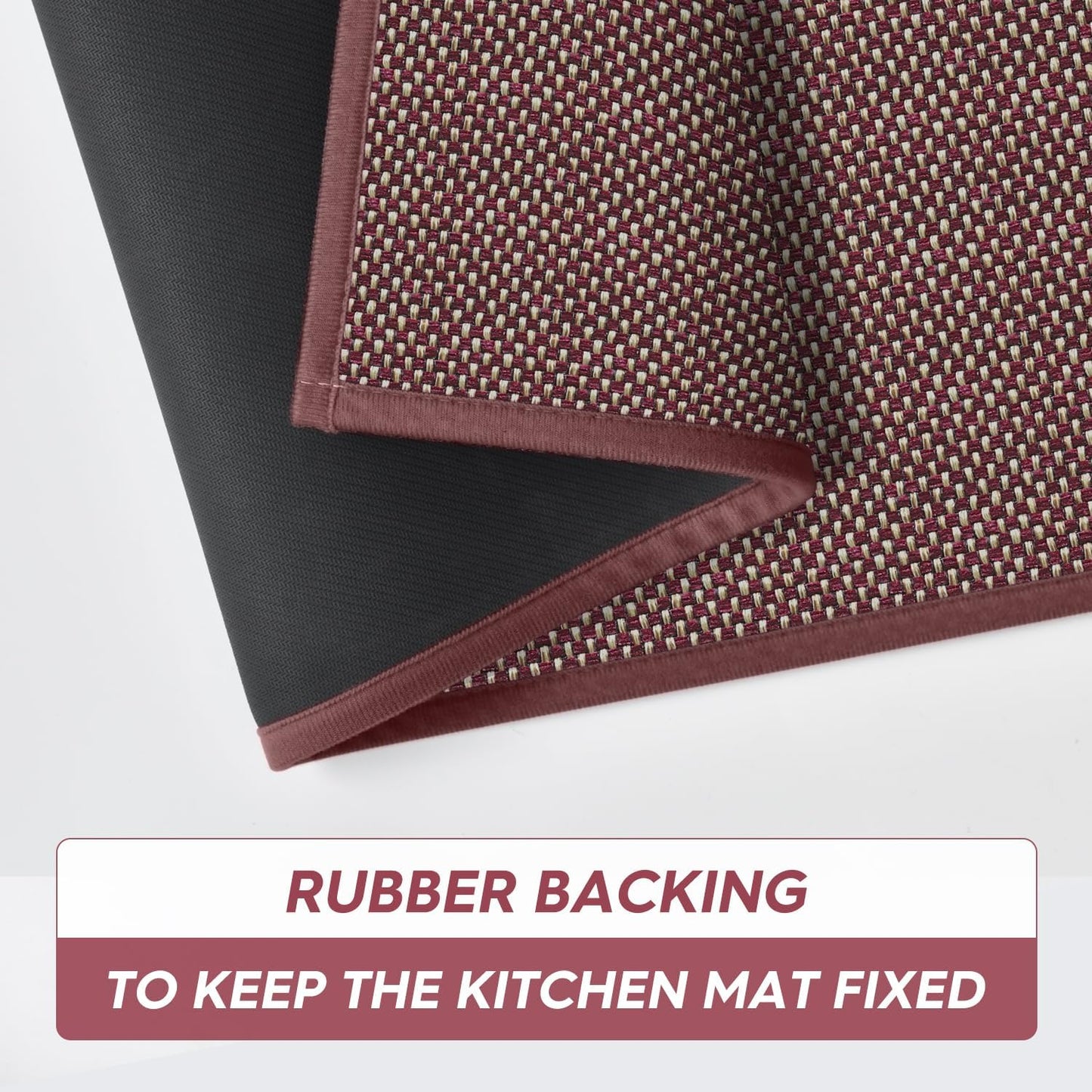 Artoid Mode Washable Non Slip Rubber Backing Kitchen Rugs Red Doormat, Absorbent Kitchen Floor Mats Front of Sink Kitchen Mats for Floor Home Decor 17x29 Inch