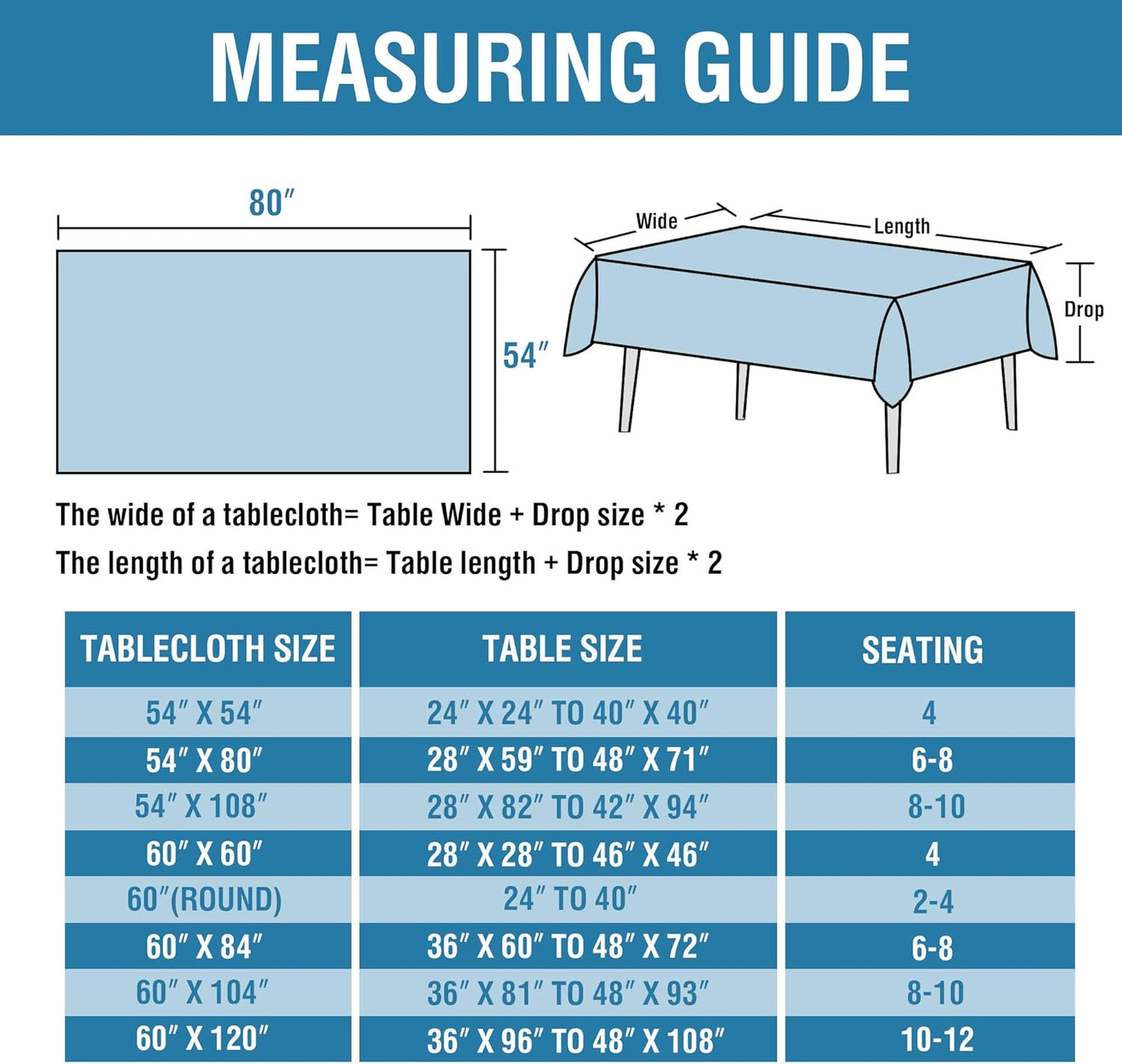 H.VERSAILTEX Linen Textured Table Cloths 54 x 80 Inch Premium Solid Tablecloth Spill-Proof Waterproof Table Cover for Dining Buffet Feature Extra Soft and Thick Fabric Wrinkle Free, Teal