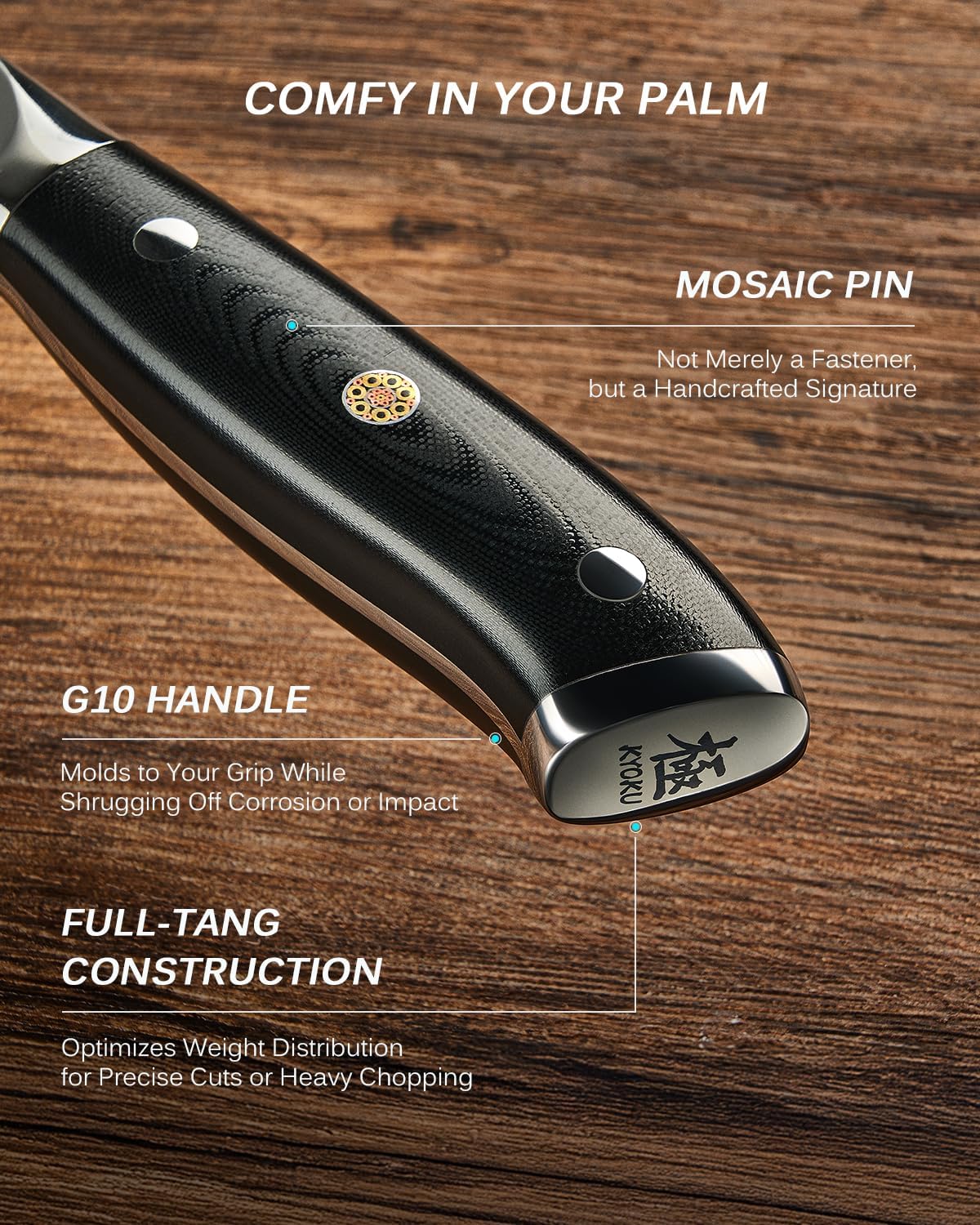 KYOKU Knife Set, 3pc Japanese Kitchen Knife Set for Cooking, 7" Boning 12" Slicing 10" Scimitar Knife with Silver Ion Blade Sheath Gift Box, Professional Sharp Damascus Stainless Steel Knives