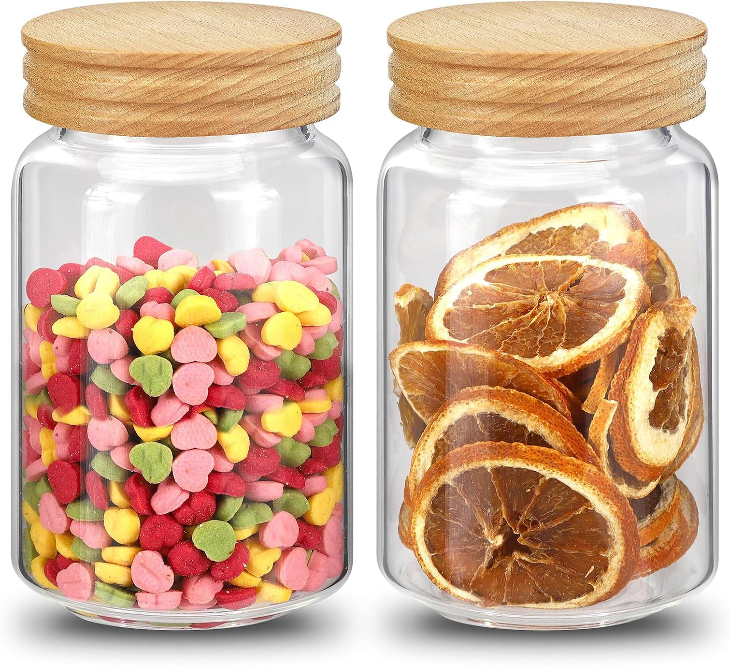 Small Glass Jars with Airtight Lid Seasoning Containers Glass Spice Jar Food Pantry Storage Containers for Kitchen Sugar Tea Coffee Bean Nuts Cookies Herbs Salt (23oz(700ml)*2pack)