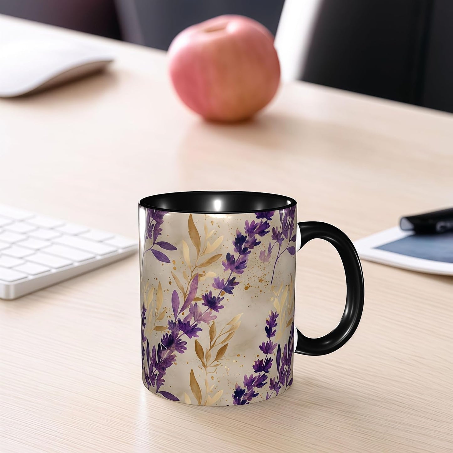 FyLybois Floral Coffee Mug Ceramic Coffee Cup with Handle Microwave Safe for Home or Office Gifts for Women and Men