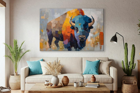 Wildlife Canvas Prints - Wild Animals Home Decor - Medium, Large, and Extra Large Wall Art for Living Room, Bathroom, Kitchen (Fragmented Power, 47L" x 71W")