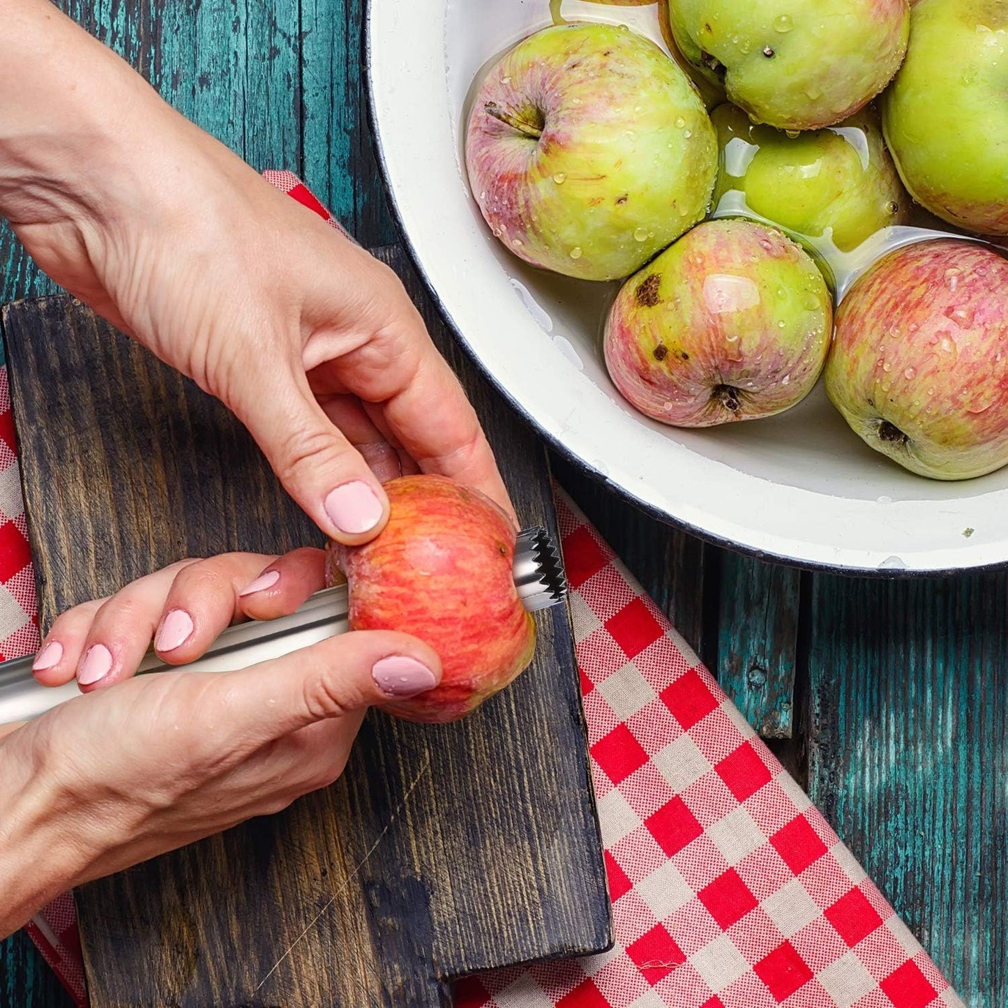 4 Pieces Multi Function Fruit Corer and Pitter Remover Set Stainless Steel Pear Corer Pitter 4 Sizes for Home Kitchen, Pear, Cherry, Jujube and Red Date