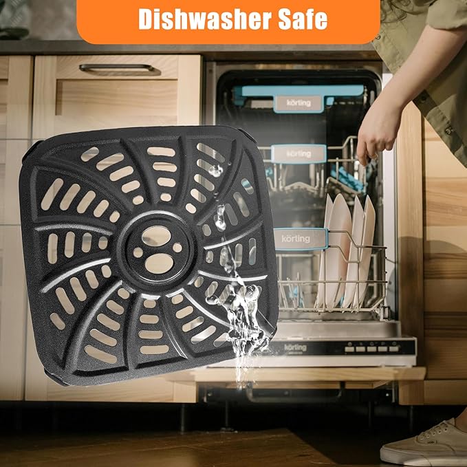 4QT Air Fryer Grill Plate for Gourmia GAF414 Digital Air Fryers, Upgraded Nonstick Air Fryer Grill Pan Crisper Plate Tray Rack Insert Grate Grid Shelf for 4QT Gourmia Air Fryer