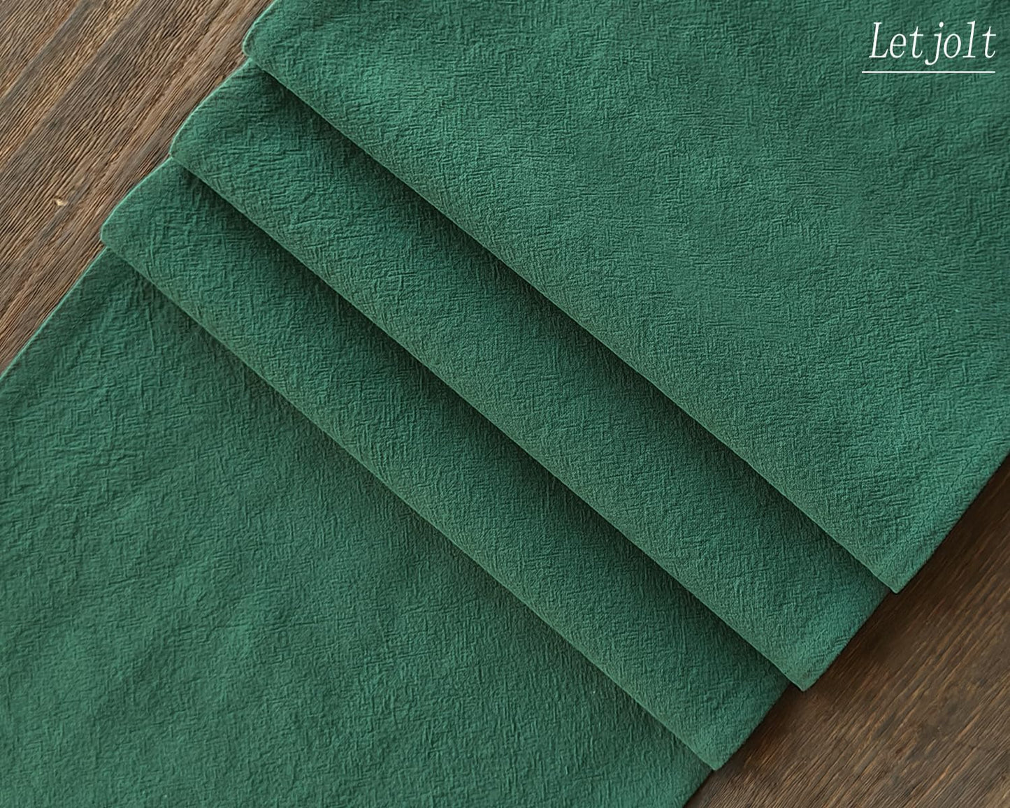 Letjolt Dark Green Table Runner 72 Inches Rustic Farmhouse Table Runner Cotton Runner Plain Table Decor