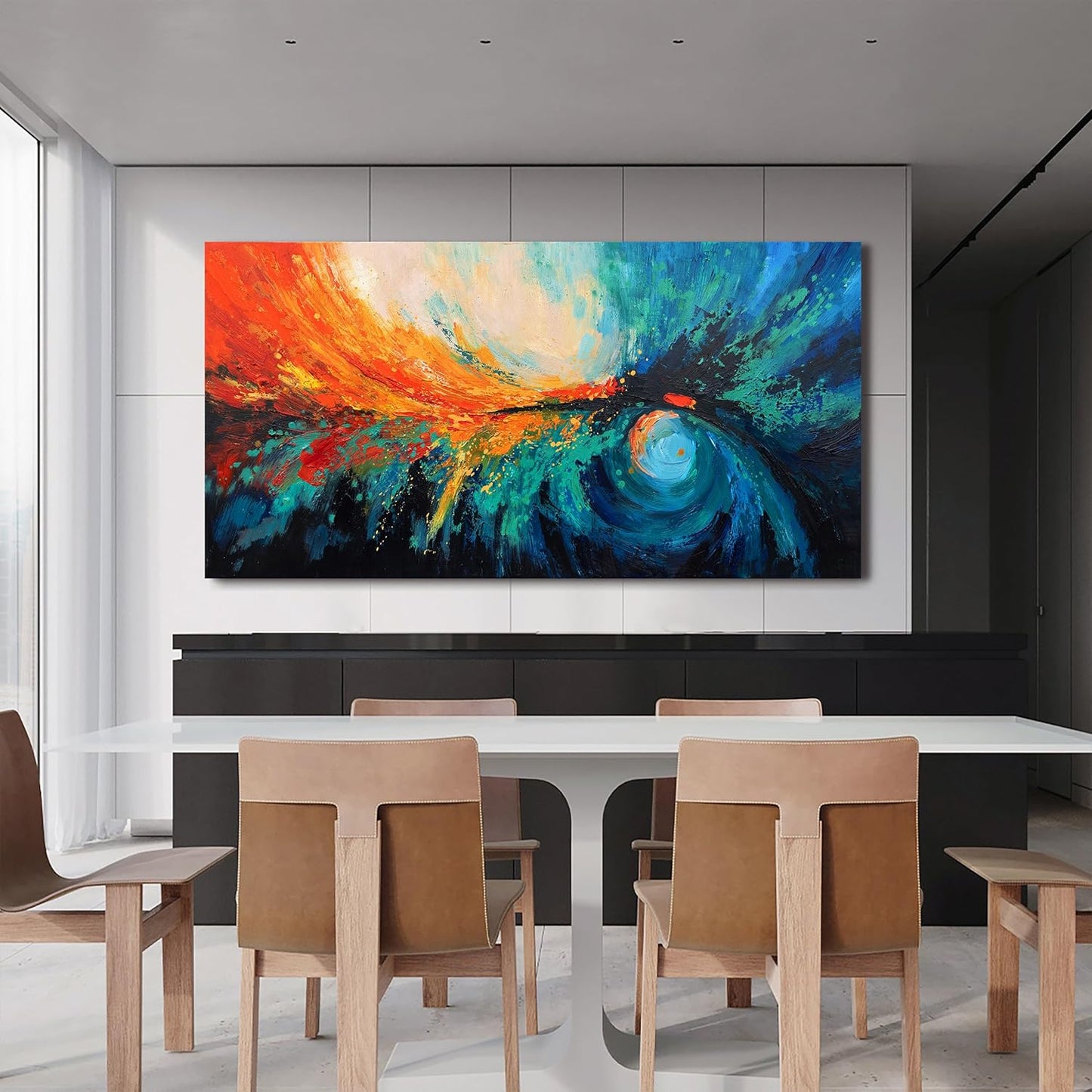 Canvas Wall Art Decor Large Wall Art Pictures For Living Room Blue Green Wall Art Canvas Abstract Art Work Colorful Abstract Wall Art Decor Prints For Bedroom Office Kitchen Wall Decor 29" x 58"