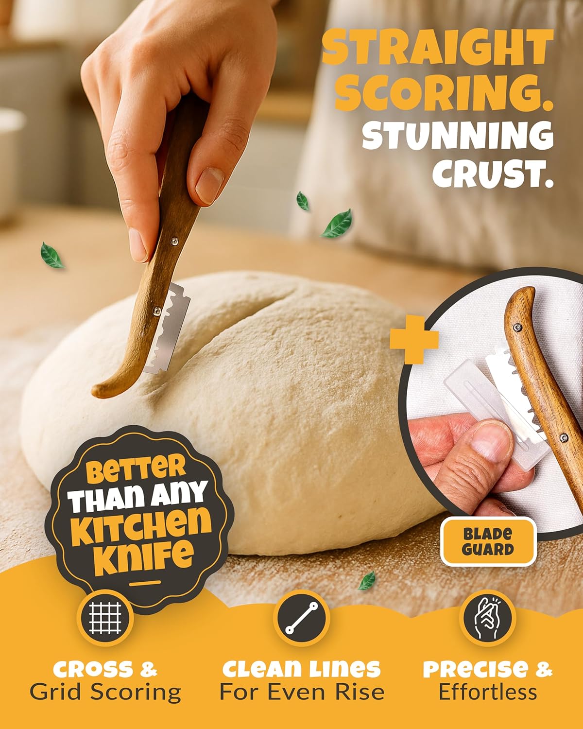 2pcs Set Bread Lame with 5 Blades – Sourdough Scoring Tool Set with Straight & Curved Scoring Knife for Sourdough and Bread Baking, Dough Scorer, Bread Scoring Tool, Bread Baking Supplies