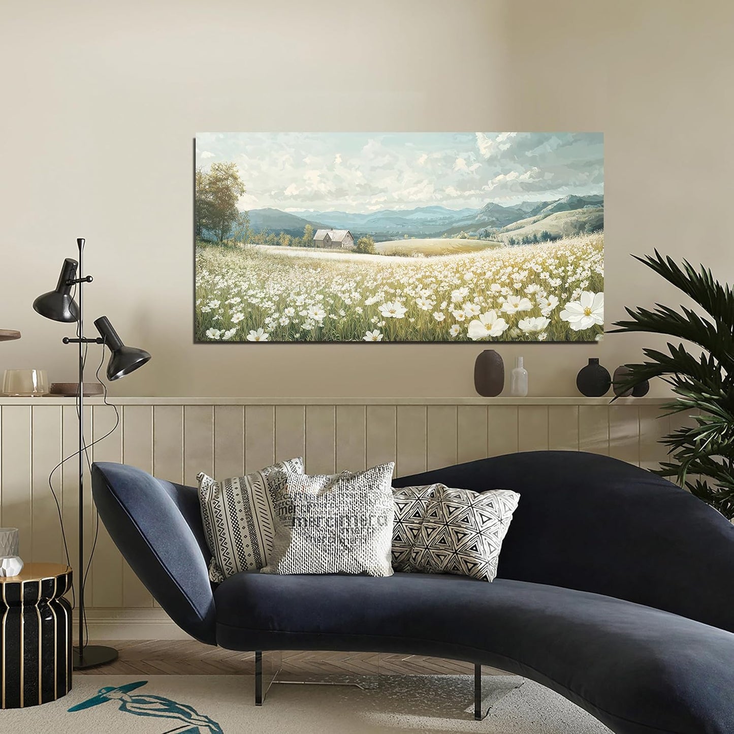 Canvas Wall Art Decor Wall Art Pictures for Living Room Canvas Art Wall Decor Green White Nature Wall Art Prints Artwork for Walls Vintage Landscape Wall Art Decorations Home Office Decor 20" X 40"