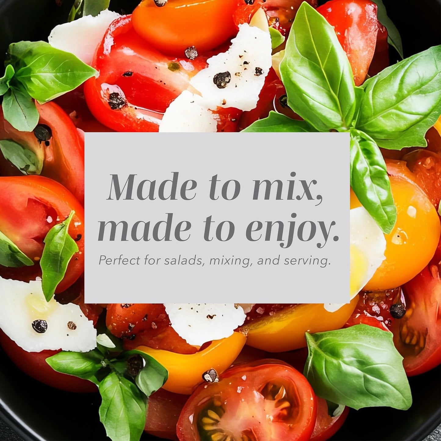 COOK WITH COLOR Mixing Bowls with Lids - 12 Piece Plastic Nesting Bowls Set includes 6 Prep Bowls and 6 Lids, Non Slip Bottom and Embossed Design - Microwave Safe (Grey)