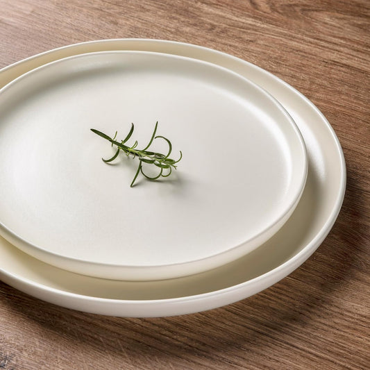 AmorArc Stoneware Dinnerware Sets, Wavy Rim Ceramic Plates and Bowls Sets, Highly Chip and Crack Resistant | Dishwasher & Microwave & Oven Safe Dishes set, Service for 6 (18pc)