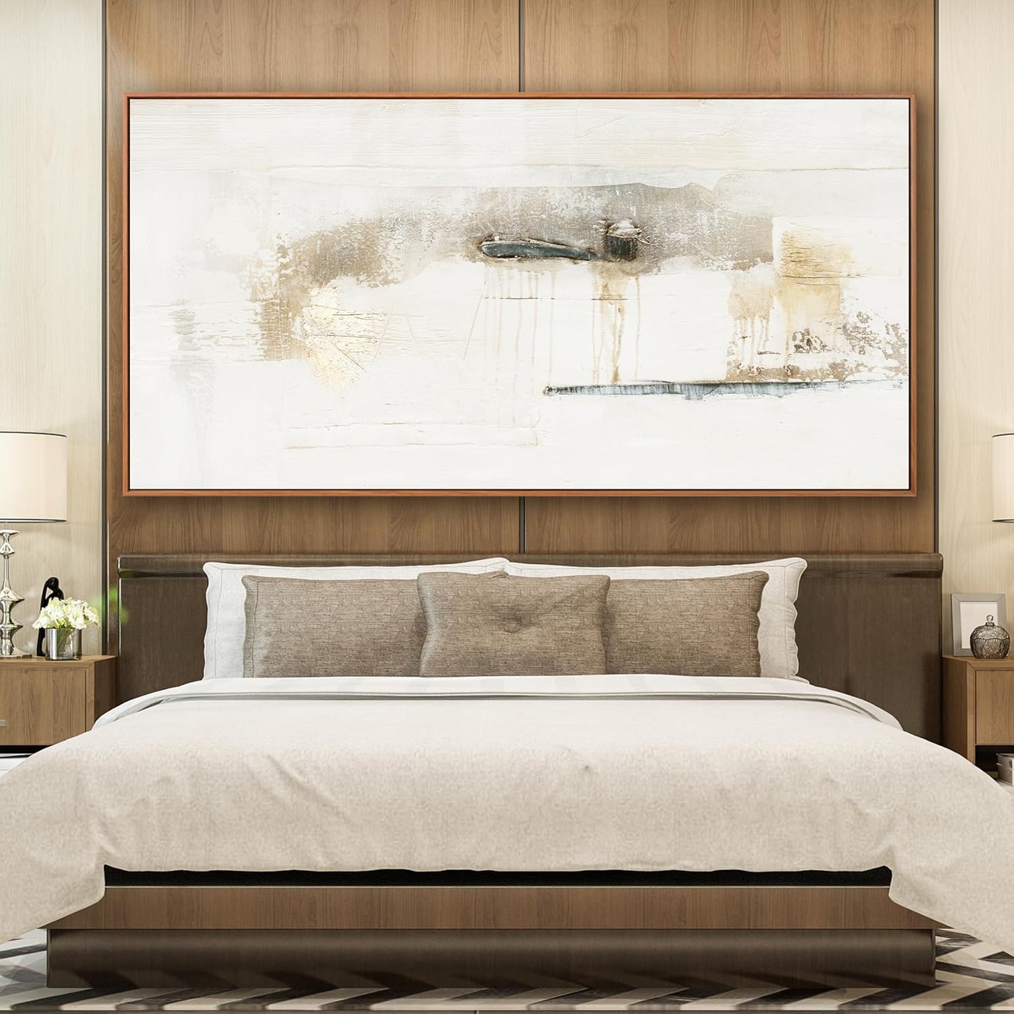 Abstract Wall Art Decor Modern Wall Canvas Decorations Framed Maximalist Home Decor Wall Art Prints Multicolor Minimalist Graffiti Large Artwork for Living Room Wall Bedroom Kitchen Office Decor 29"×58"