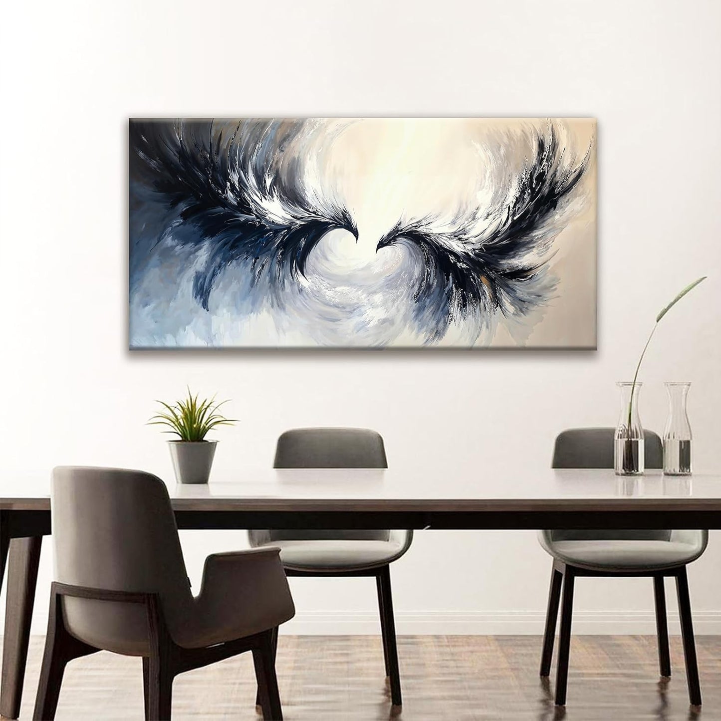 Suconvng Canvas Wall Art Decor Painting Abstract Flying Eagle Wall Art For Living Room Print Abstract Wall Decor Picture For Bedroom Home Office Artwork Ready To Hang 24 × 48 Inches