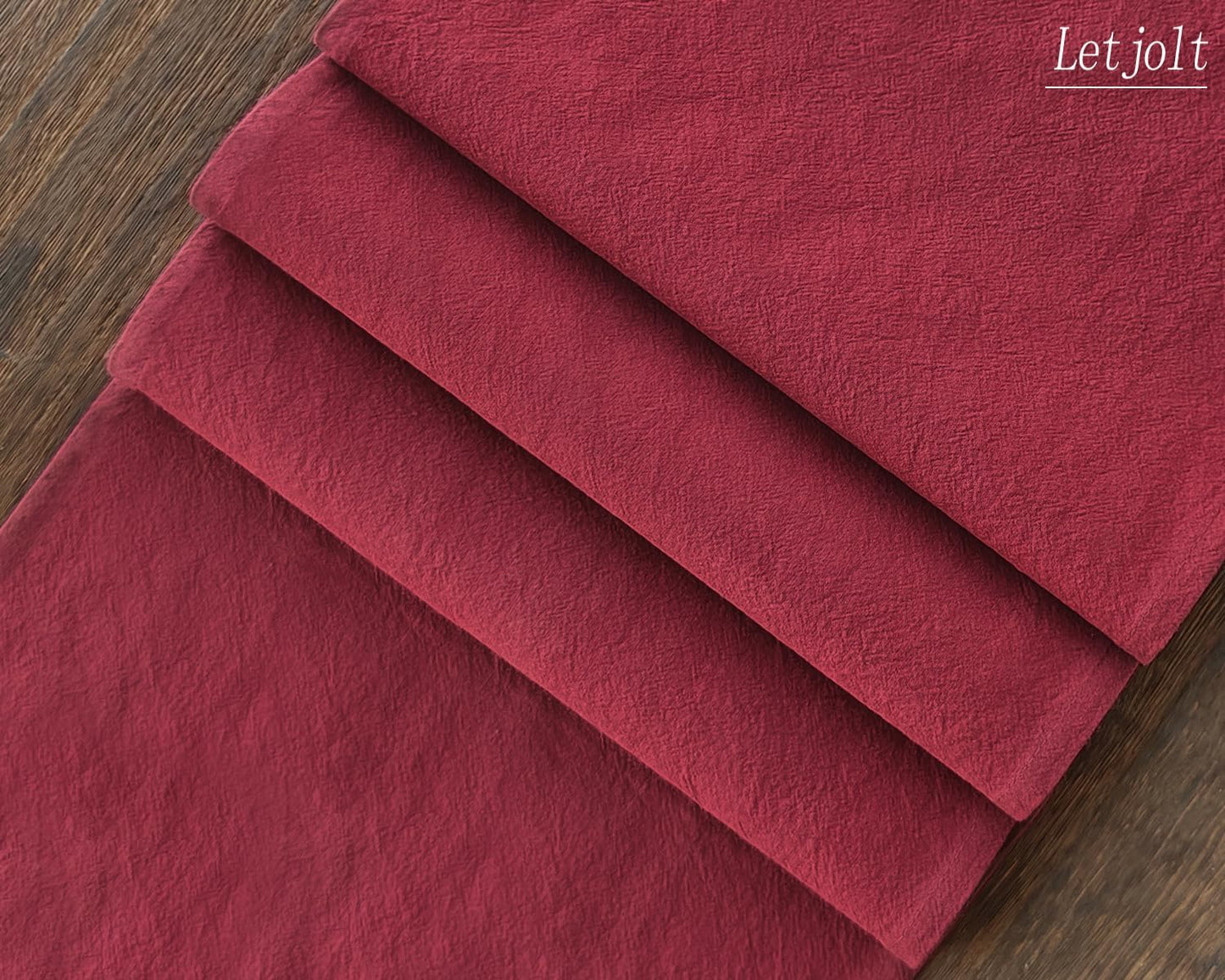 Letjolt Burgundy Table Runner 72 Inches Rustic Farmhouse Table Runner Dark Red Cotton Runner Plain Table Decor
