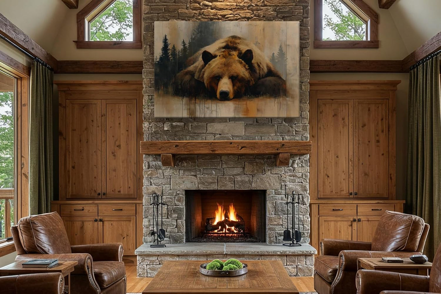 Wildlife Canvas Prints - Wild Animals Home Decor - Medium, Large, and Extra Large Wall Art for Living Room, Bathroom, Kitchen (Grizzly Repose, 43L" x 65W")